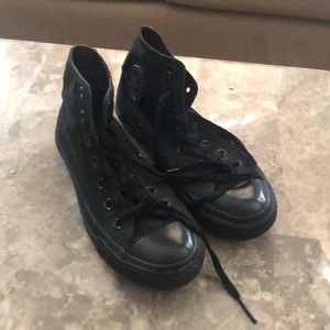 All black high top converse
